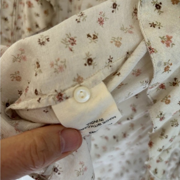 DOEN HARDY PINTUCK COTTON + VISCOSE FLORAL BLOUSE SIZE XXS - Picture 7 of 13